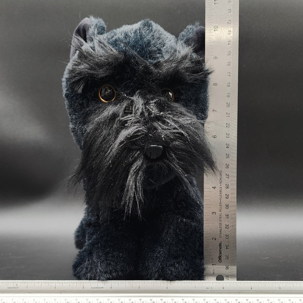 Walmart Medium Black Schnauzer Puppy Dog Plush Stuffed Animal Realistic Toy - Picture 2 of 12